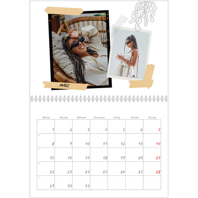 Fotokalender A4 doppelt (30 x 40 cm) — Scrapbook-Flair [Marsch]