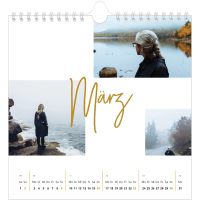 Jahreskalender Quadratisch — Goldstift [Marsch]