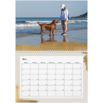 Fotokalender A4 doppelt (30 x 40 cm) — Classic Gold [Marsch]