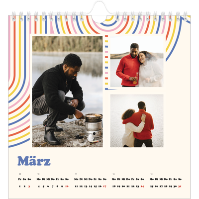Jahreskalender Quadratisch — Retro-Streifen [Marsch]