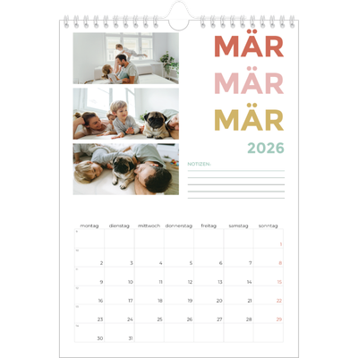 Fotokalender A4 (20 x 30 cm) — Bunte Schrift [Marsch]