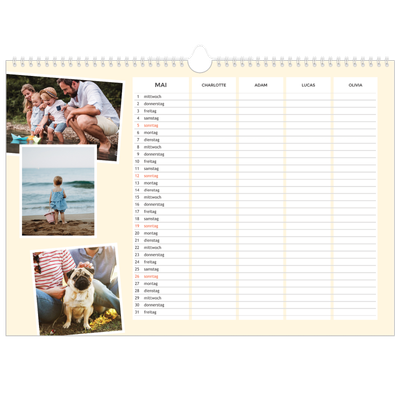 Family Planners A3 Landscape — Moderner Planer - 4-köpfige Familie [deckblatt]