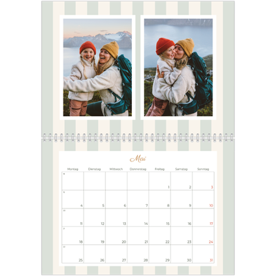Fotokalender A4 doppelt (30 x 40 cm) — Schrift und Streifen [deckblatt]