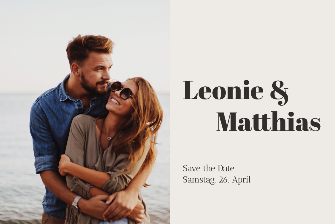 Save the date — Vertikales Namenschild