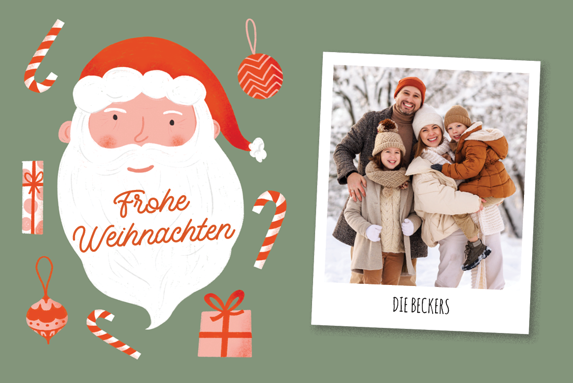 Fotokarten — Fröhlicher Weihnachtsmann
