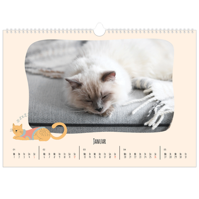 Fotokalender A3 — Katzen und Kritzeleien [Januar]