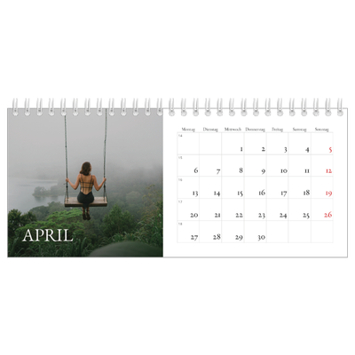 Tischkalender — Einfacher Serif [April]