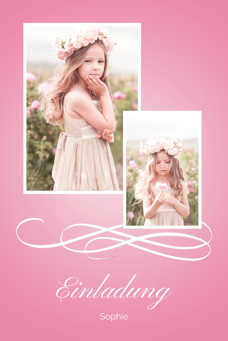 Einladungskarten — Süßes Pink