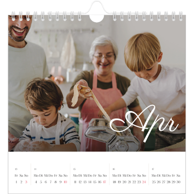 Jahreskalender Quadratisch — Handgeschriebener Monat [April]