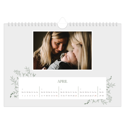Fotokalender A4 — Zart geblümt [April]