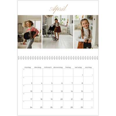 Fotokalender A4 doppelt (30 x 40 cm) — Eleganter Kalender [April]