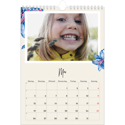 Fotokalender A4 (20 x 30 cm) — Gemalte Blumen [deckblatt]
