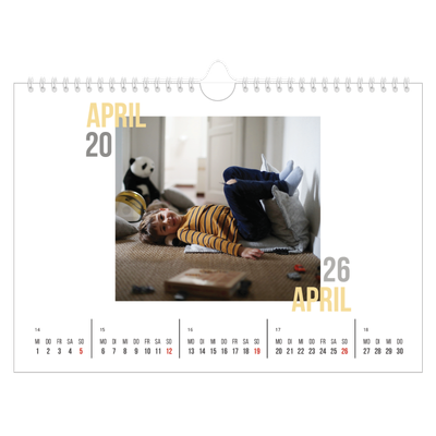 Fotokalender A4 — Doppelter Text [April]