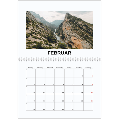 Fotokalender A4 doppelt (30 x 40 cm) — Schlichtes Foto [Februar]