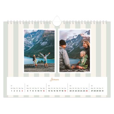Fotokalender A4 — Schrift und Streifen [Januar]
