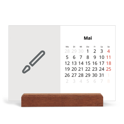 Tischkalender mit Holzfuß Querformat  — Gestalte deine eigenen Produkte [deckblatt]