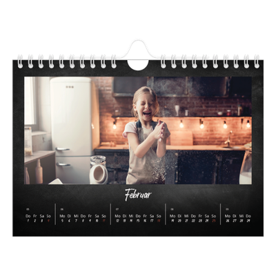 Fotokalender A5 — Kreidetafel-Stil [Februar]