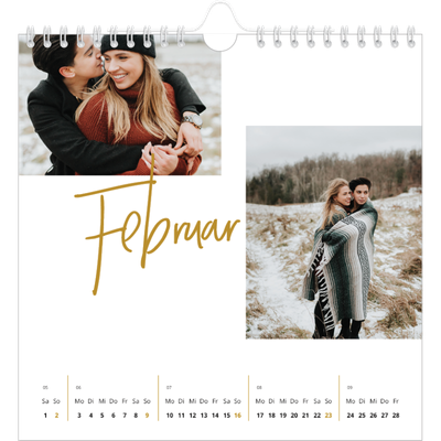 Jahreskalender Quadratisch — Goldstift [Februar]