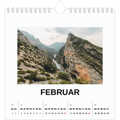 Jahreskalender Quadratisch — Schlichtes Foto [Februar]
