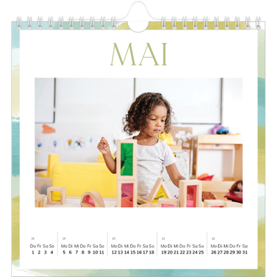 Jahreskalender Quadratisch — Farbpinsel-Effekt [deckblatt]