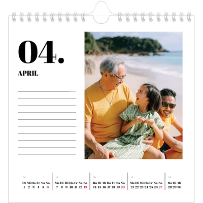 Jahreskalender Quadratisch — Serif und Momente [April]