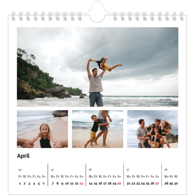 Jahreskalender Quadratisch — Fotoraster minimalistisch [April]