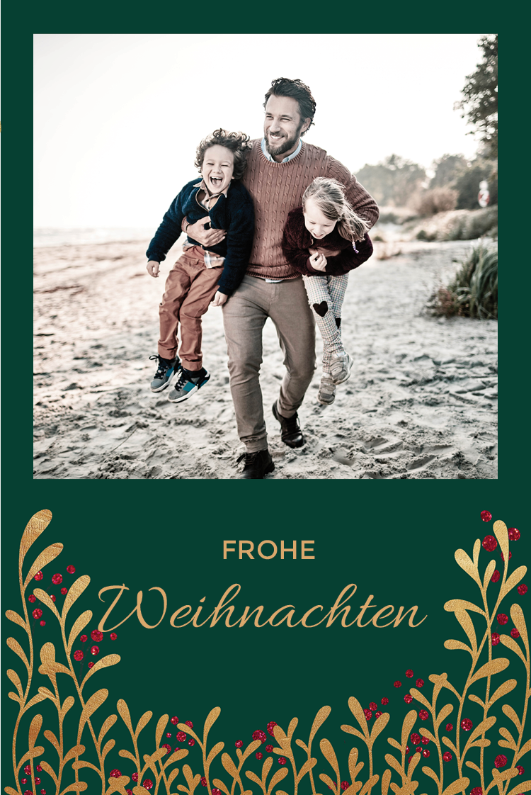 Fotokarten — Wintergrün mit goldenem Kranz
