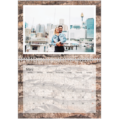 Fotokalender A4 doppelt (30 x 40 cm) — Holzstrukturen [Marsch]