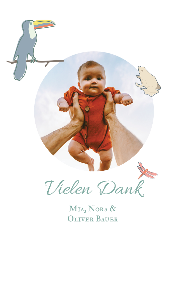 Dankeskarten — Kinderzimmer-Illustration