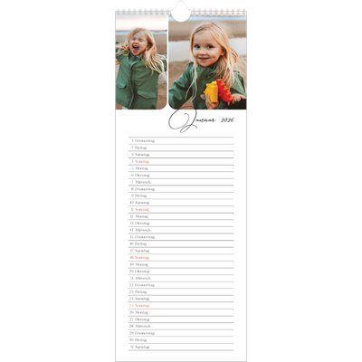 Küchenkalender  — Schrift und Schnappschüsse [Januar]