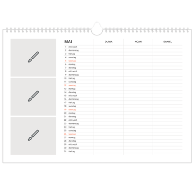 Family Planners A3 Landscape — Gestalte selbst - 3-köpfige Familie [deckblatt]