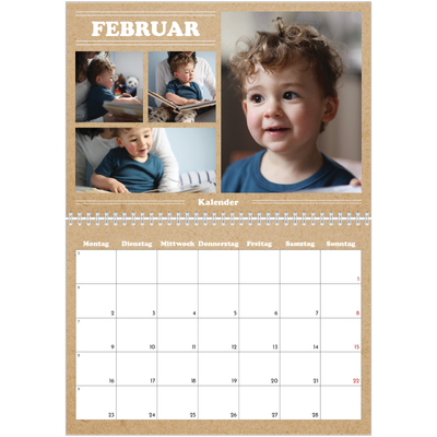 Fotokalender A4 doppelt (30 x 40 cm) — Magazinstil [Februar]