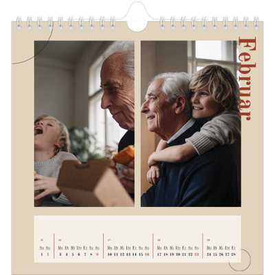 Jahreskalender Quadratisch — Assymetrischer Text [Februar]