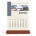 Tischkalender mit Holzfuß Hochformat  — Sehenswürdigkeiten der Welt [Januar]
