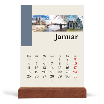 Tischkalender mit Holzfuß Hochformat — Sehenswürdigkeiten der Welt