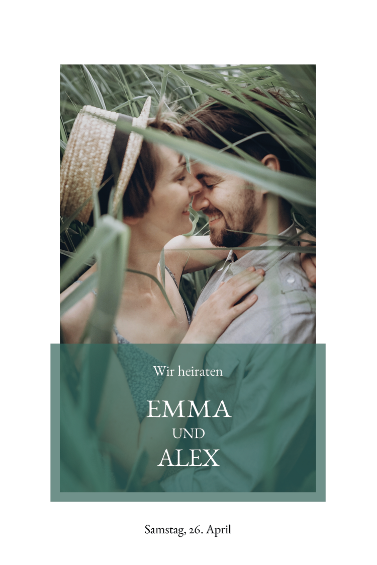 Einladungskarten — Einfaches Grün