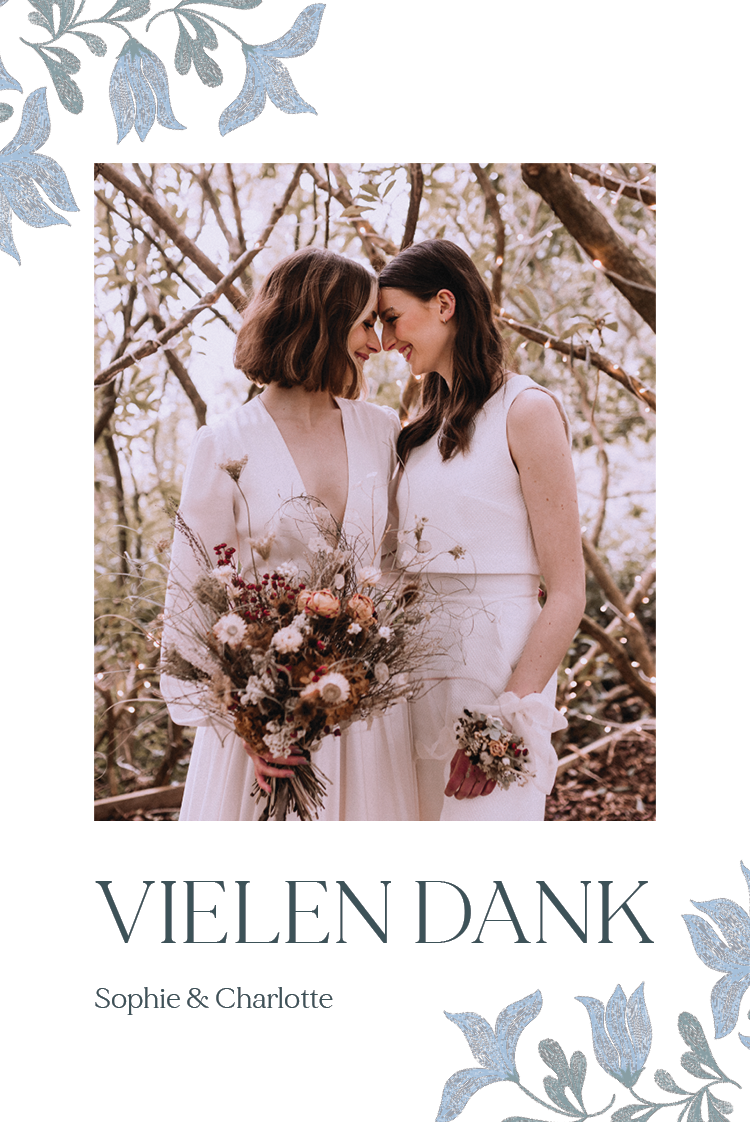 Dankeskarten — Elegante Blumen