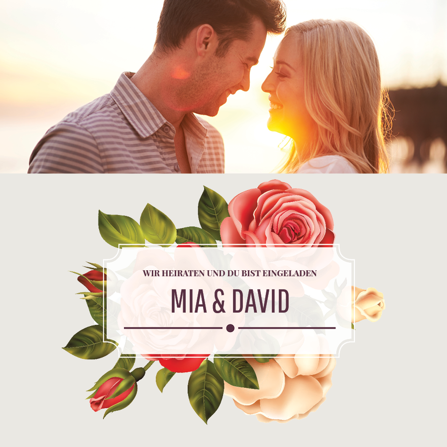 Einladungskarten — Vintage Rosen