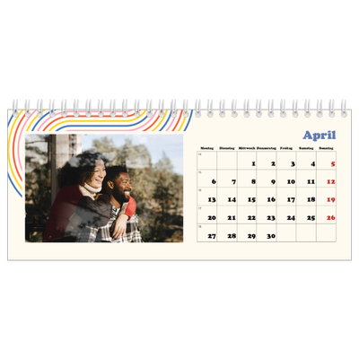 Tischkalender — Retro-Streifen [April]