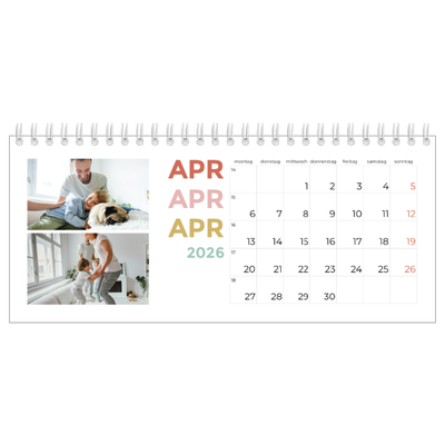 Tischkalender — Bunte Schrift [April]