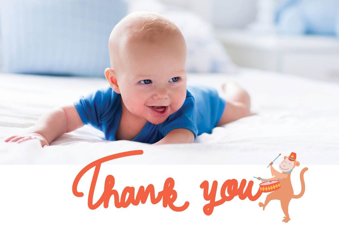 Dankeskarten — Spielerische Tiere