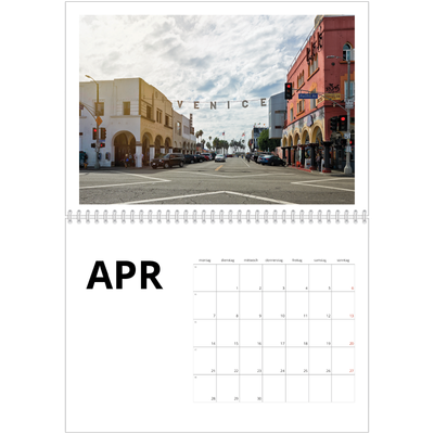Fotokalender A4 doppelt (30 x 40 cm) — Weißer Rahmen [April]