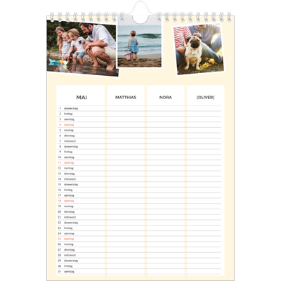 A4 Familienplaner — Moderner Planer - 3-köpfige Familie [deckblatt]