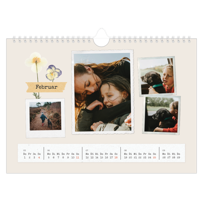Fotokalender A4 — Vintage Scrapbook [Februar]
