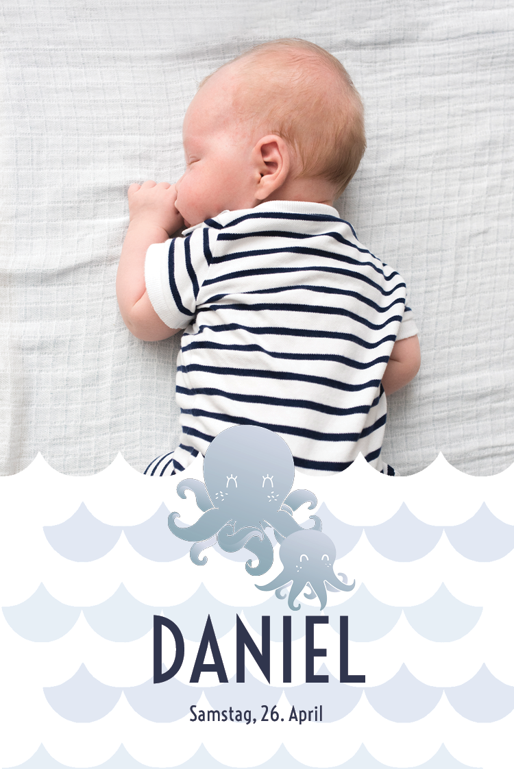 Einladungskarten — Süßer Oktopus