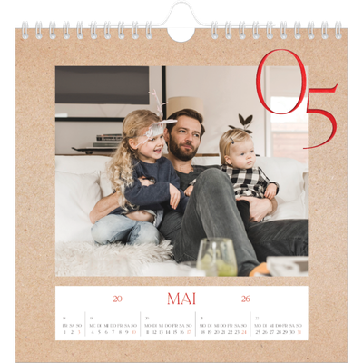 Jahreskalender Quadratisch — Ein Hauch von Rot [deckblatt]