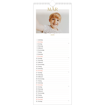 Küchenkalender  — Großer goldener Text [Marsch]