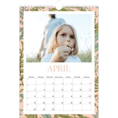 Fotokalender A4 (20 x 30 cm) — Blumiger Hintergrund [April]