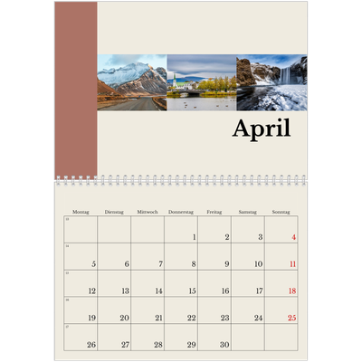 Fotokalender A4 doppelt (30 x 40 cm) — Sehenswürdigkeiten der Welt [April]