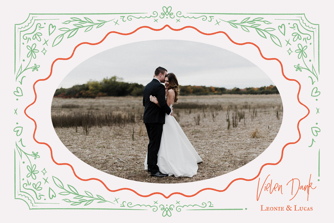 Dankeskarten — Retro Rahmen